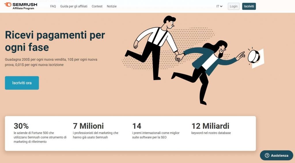 affiliate marketing italia semrush