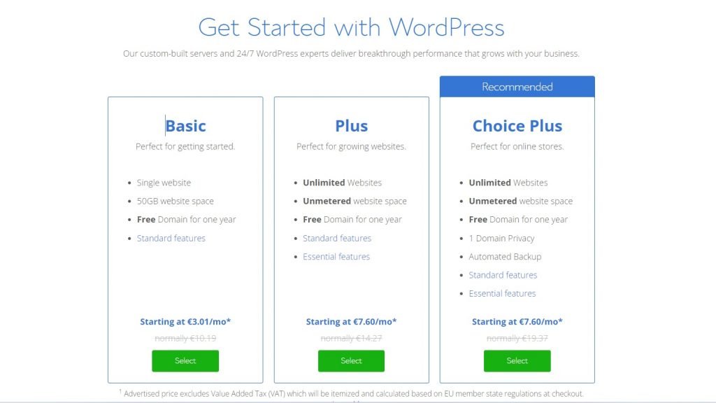hosting wordpress bluehost